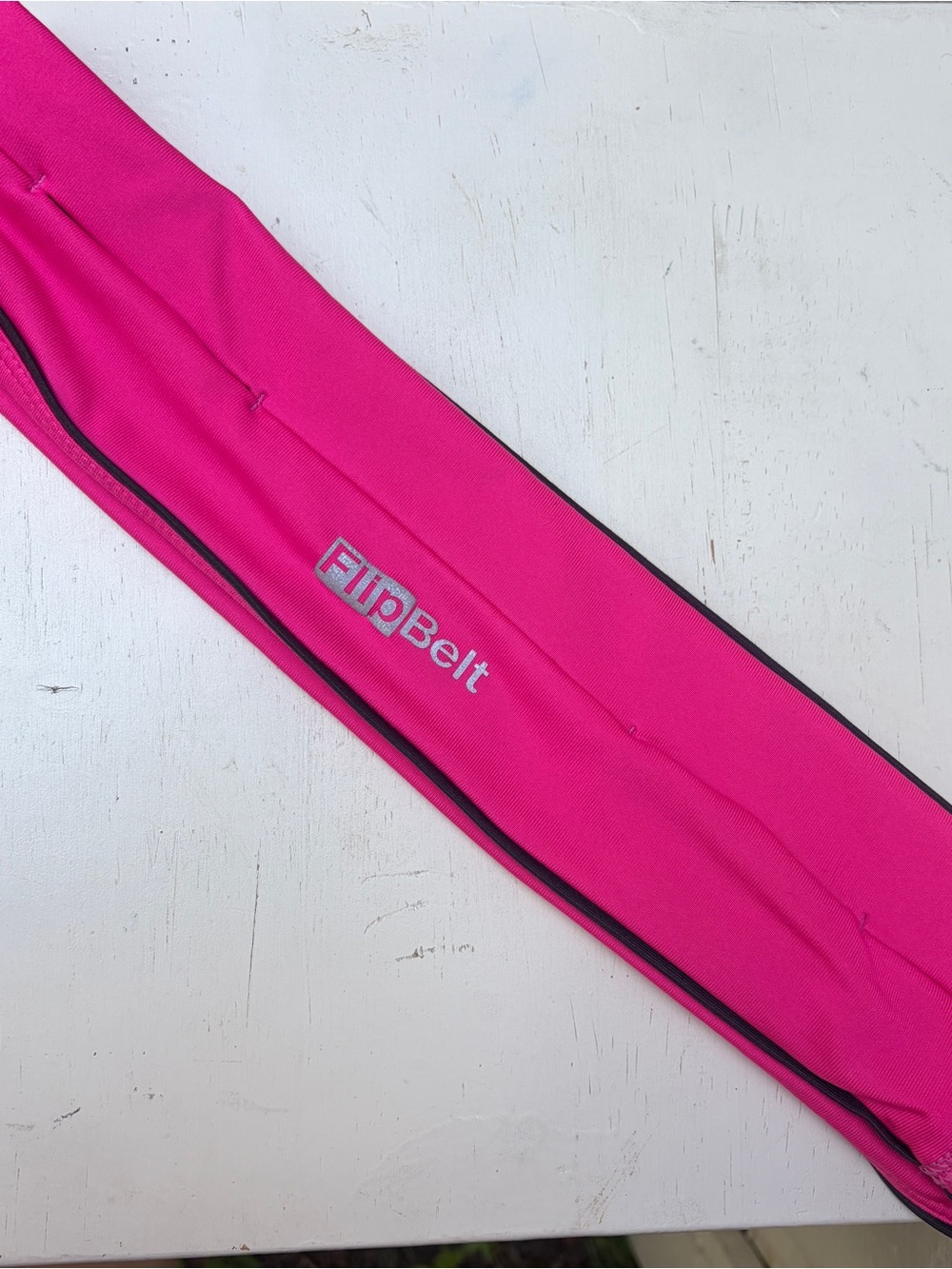 FlipBelt Classic Running Belt Neon Pink Waist Pouch, Size Large